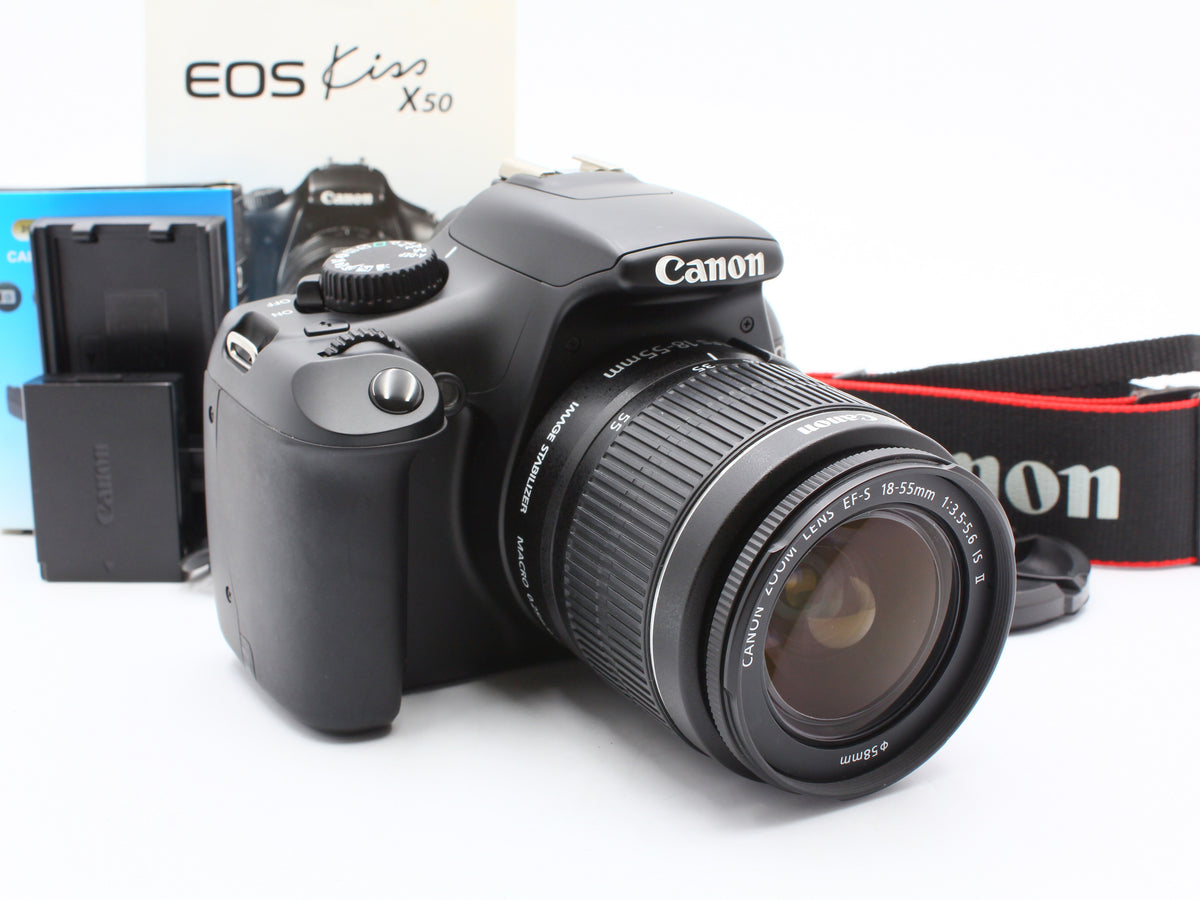 Canon Kiss X50 DSLR Camera EF-S 18-55mm f/3.5-5.6 IS ⅡLens from JAPAN【Exc+4】