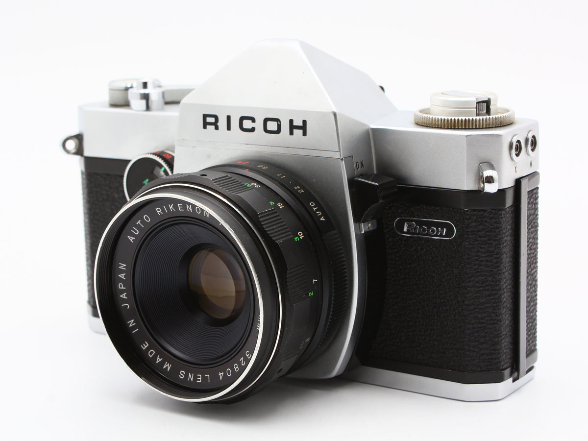 Ricoh Silver 35mm SLR Film Camera Auto Rikenon 55mm F2.8 Lens Japan【Exc+4】