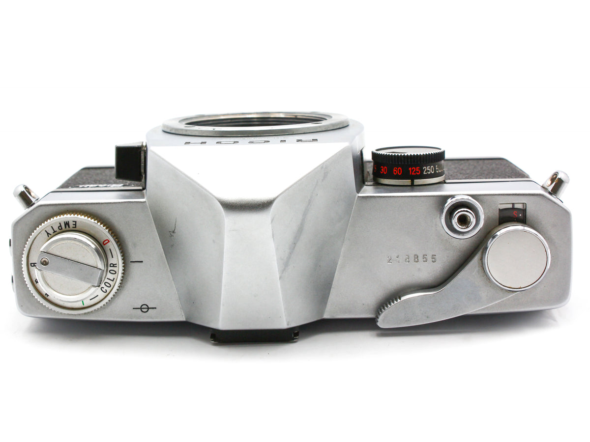 Ricoh Silver 35mm SLR Film Camera Auto Rikenon 55mm F2.8 Lens Japan【Exc+4】