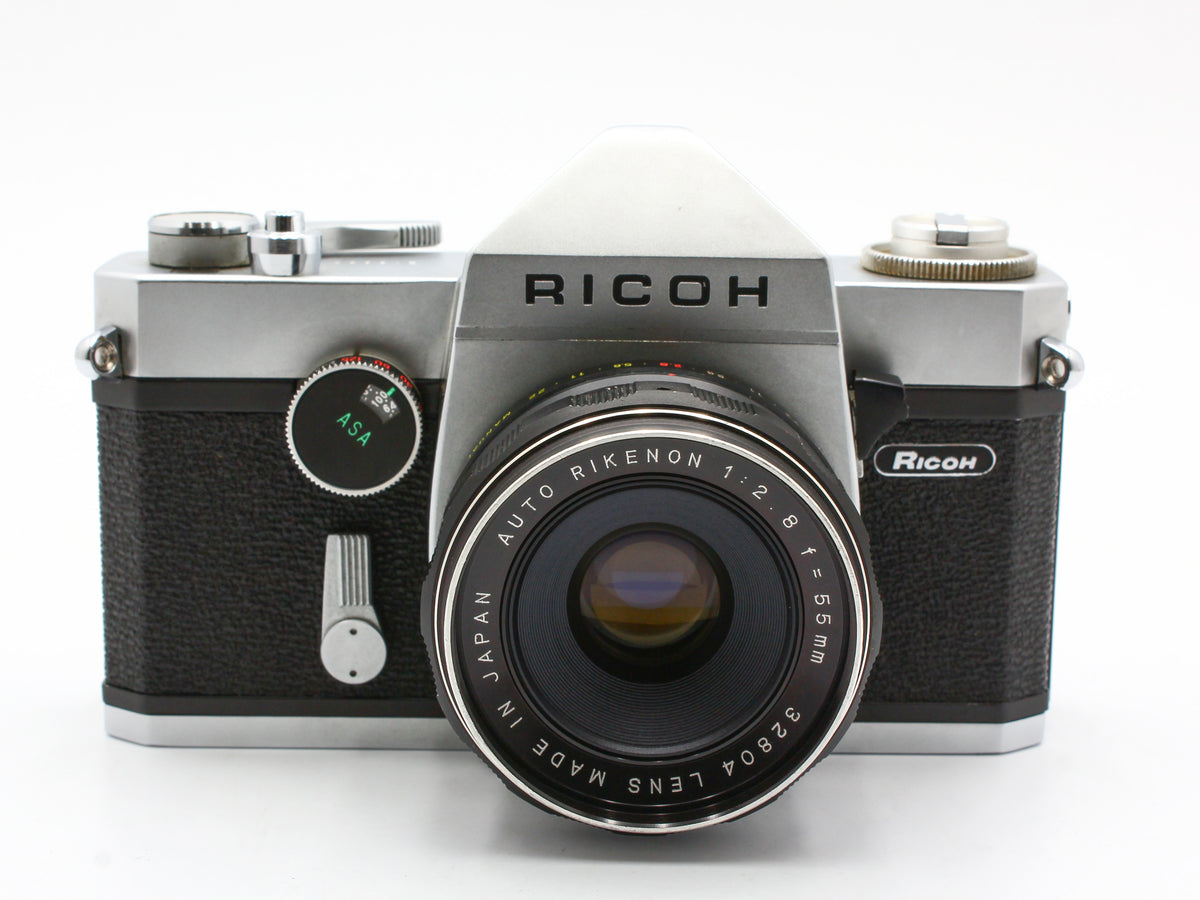 Ricoh Silver 35mm SLR Film Camera Auto Rikenon 55mm F2.8 Lens Japan【Exc+4】