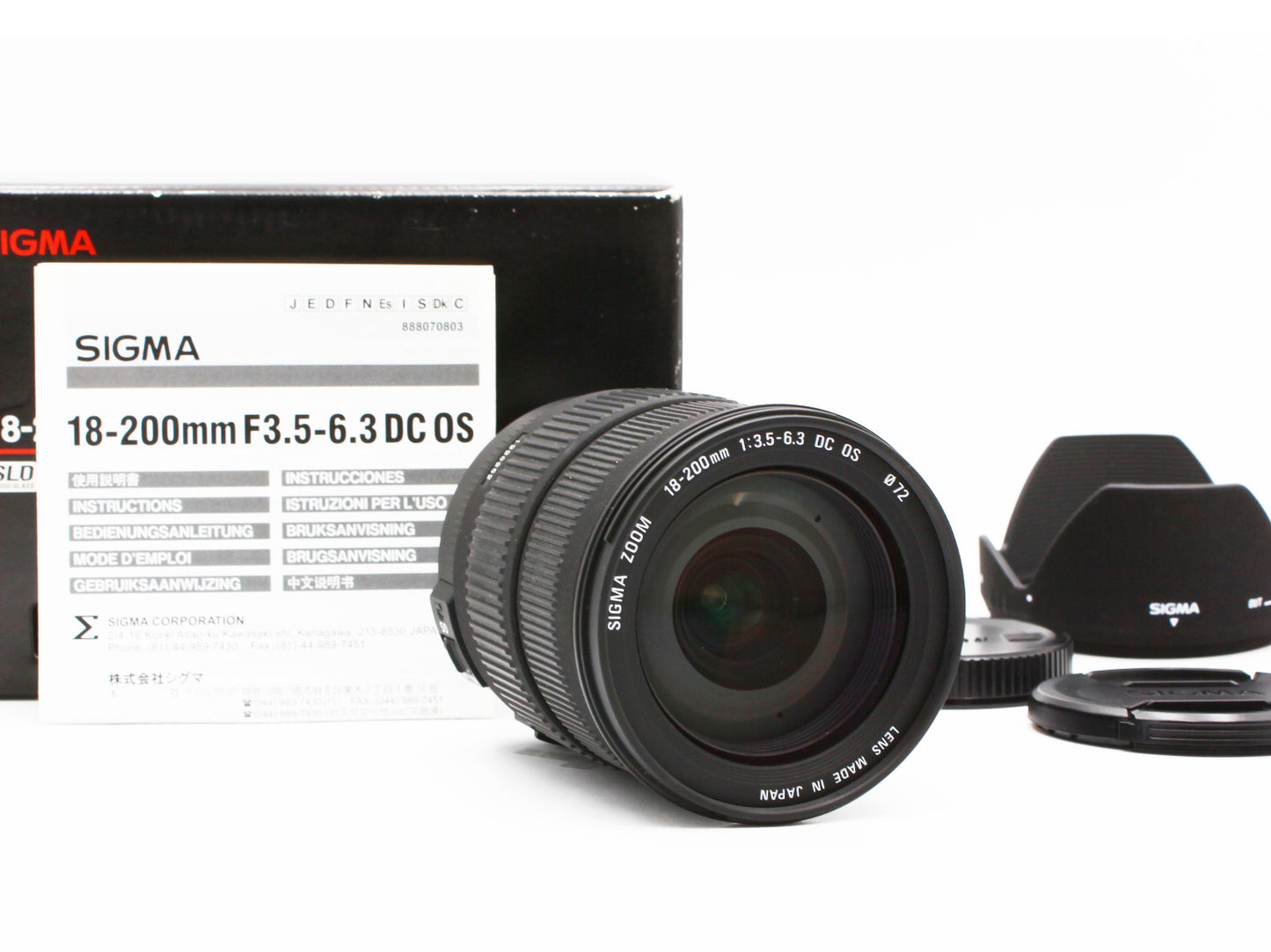 Sigma AF 18-200mm F3.5-6.3 DC OS Zoom Lens Canon EF Mount from Japan 【Exc+5】