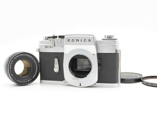 Konica FP 35mm SLR Film Camera Body Hexanon 52mm f/1.8 Lens【Exc+3】