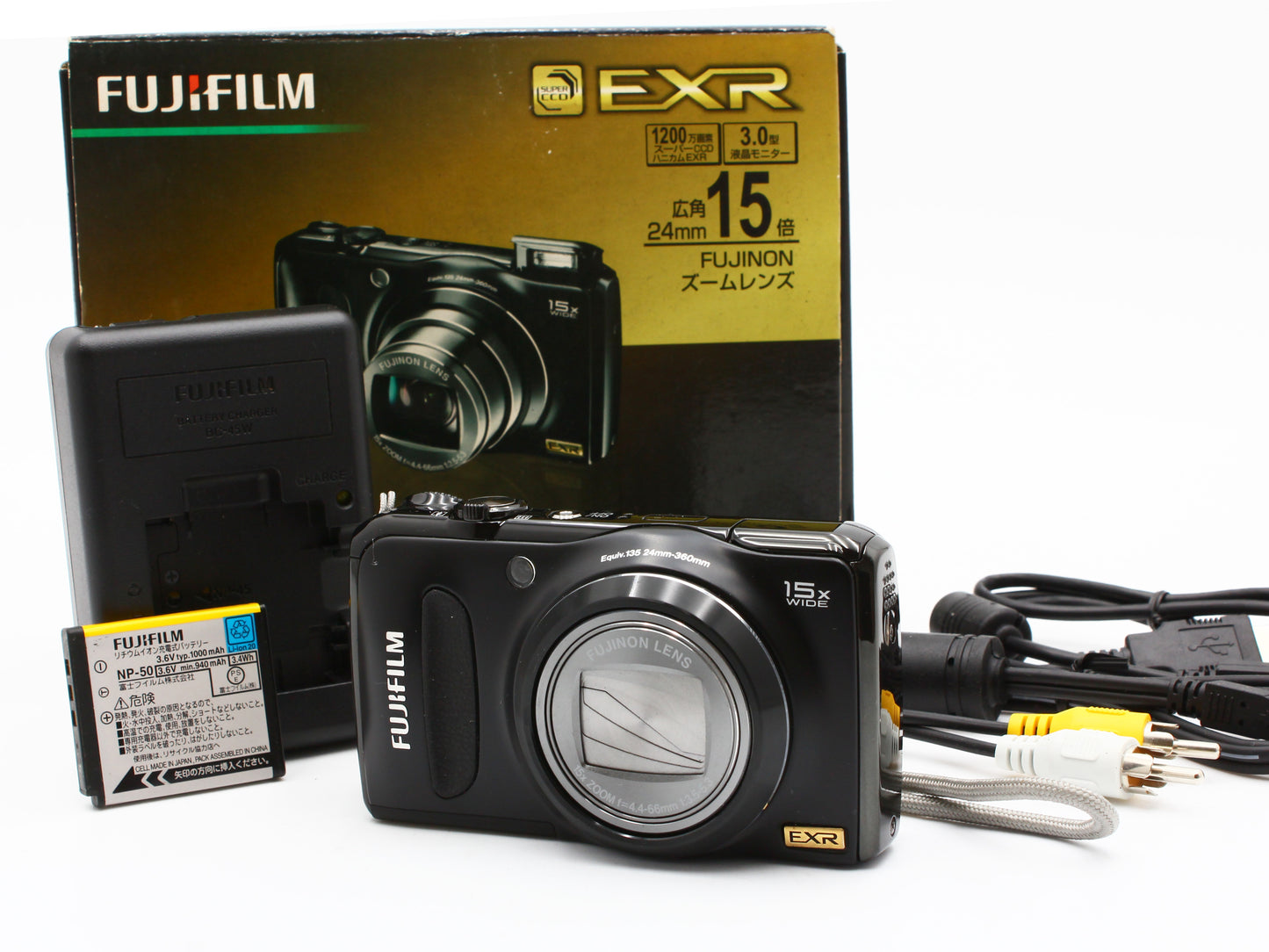 FUJIFILM FinePix F300EXR 12MP 15x Zoom Compact Digital Camera Black JAPAN【Exc+4】