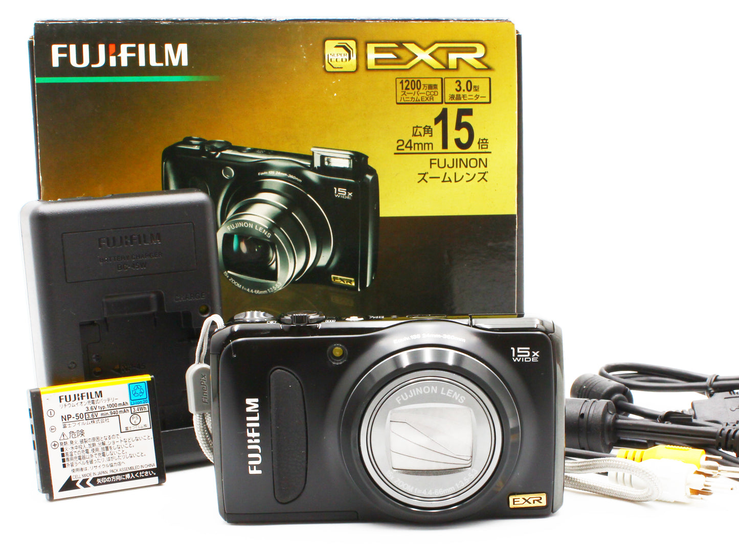FUJIFILM FinePix F300EXR 12MP 15x Zoom Compact Digital Camera Black JAPAN【Exc+4】