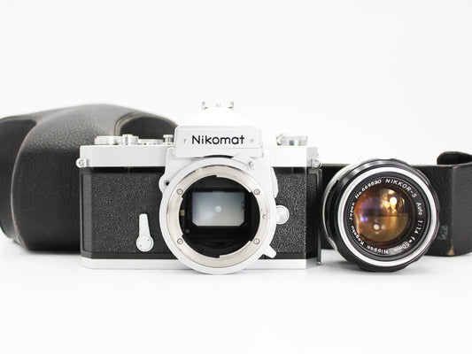 Nikon Nikomat 35mm SLR Film Camera NIKKOR-S Auto 50mm f/1.4 Lens Japan【Exc+4】