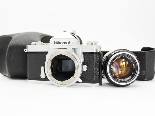 Nikon Nikomat 35mm SLR Film Camera NIKKOR-S Auto 50mm f/1.4 Lens Japan【Exc+4】