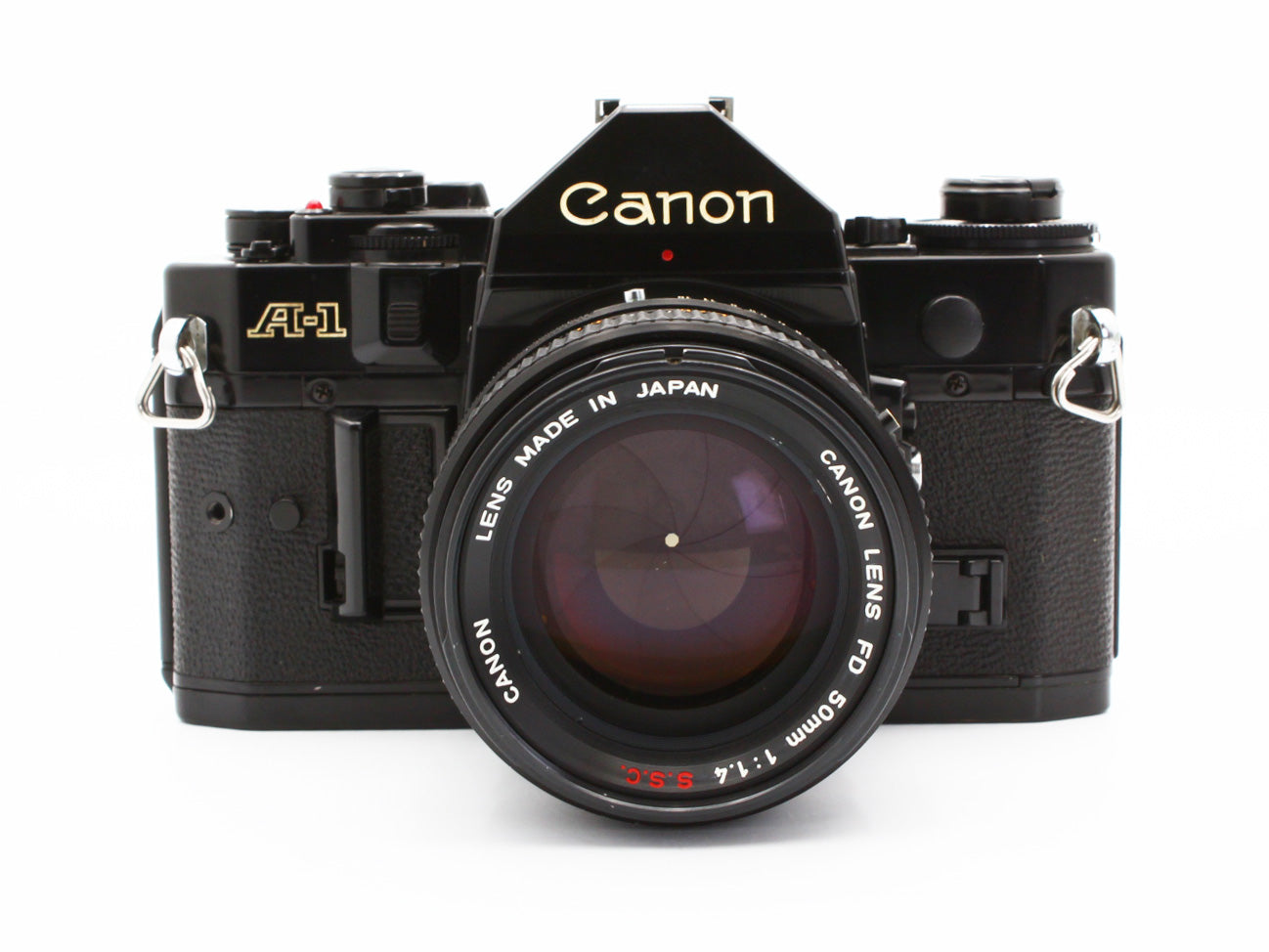 CANON A-1 SLR Film Camera BLACK FD 50mm f/1.4 S.S.C Lens from JAPAN 【As-is】