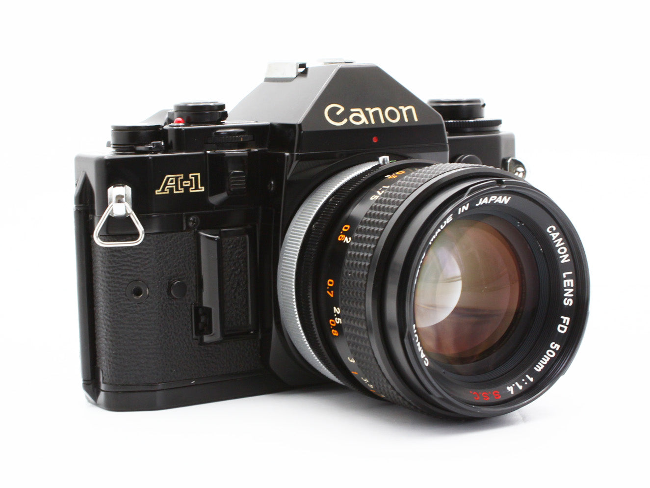 CANON A-1 SLR Film Camera BLACK FD 50mm f/1.4 S.S.C Lens from JAPAN 【As-is】