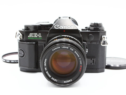 Canon AE-1 PROGRAM SLR Film Camera Canon FD 50mm f/1.4 S.S.C Lens JAPAN【Exc+4】