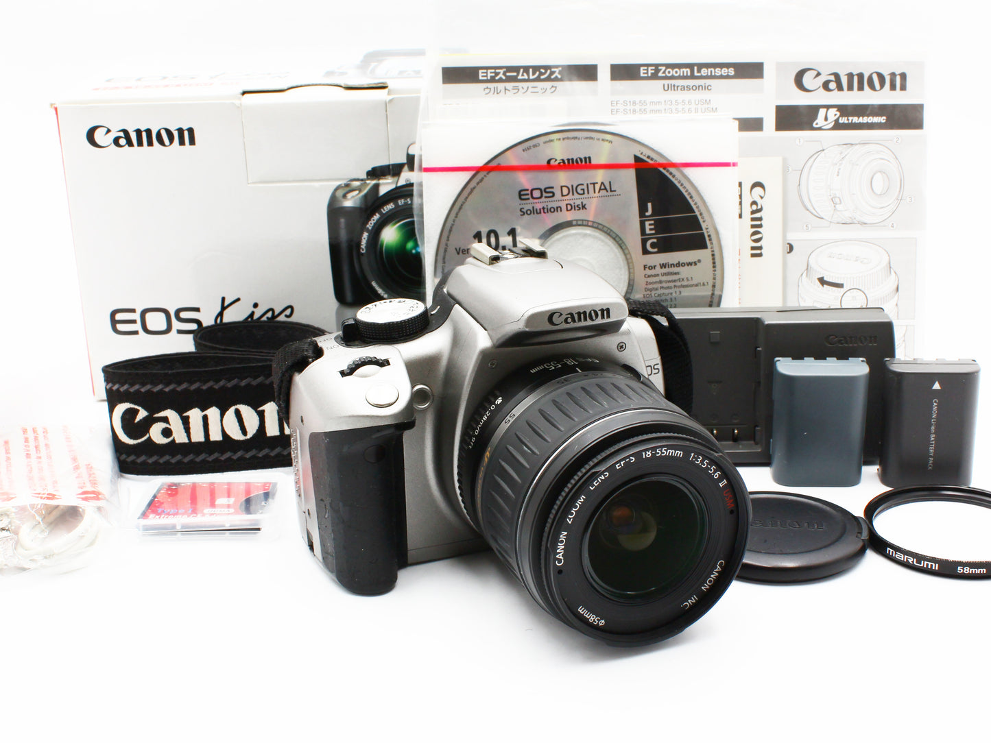 EOS Kiss Digital N DSLR Camera EF-S 18-55mm f/3.5-5.6 Ⅱ USM Lens JAPAN【Exc+4】