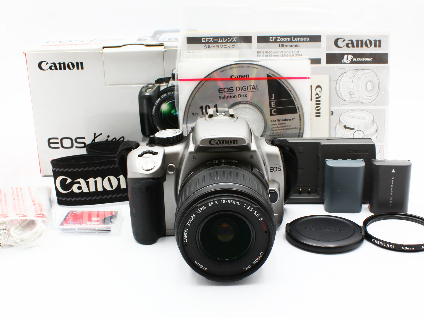 EOS Kiss Digital N DSLR Camera EF-S 18-55mm f/3.5-5.6 Ⅱ USM Lens JAPAN【Exc+4】