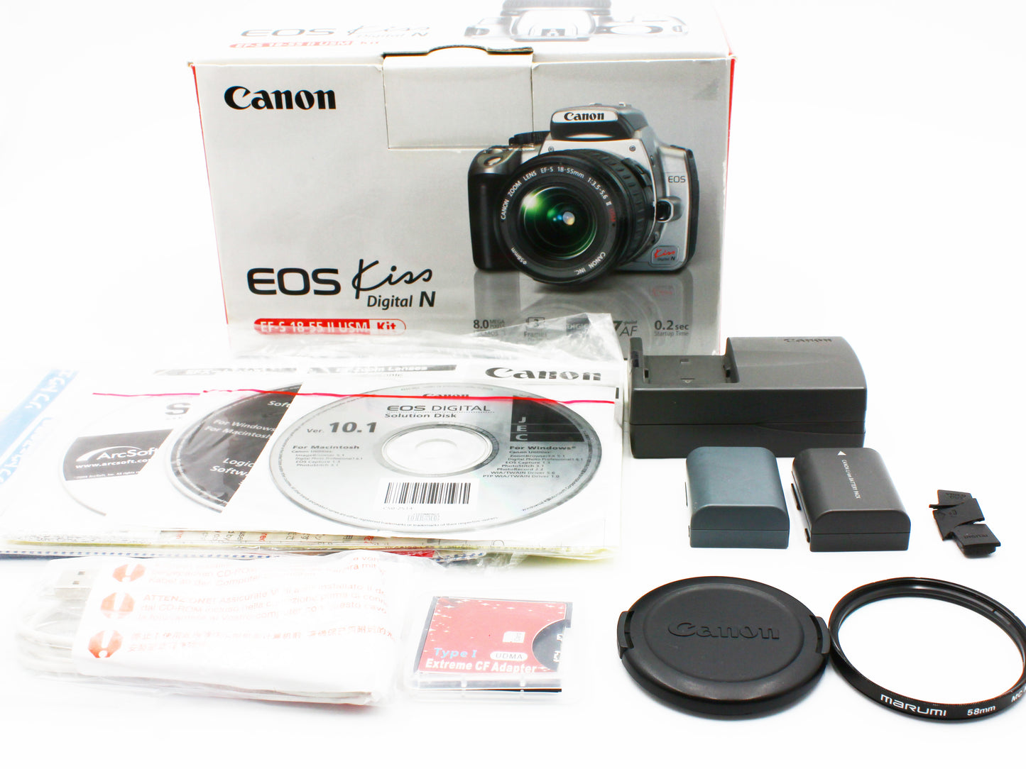 EOS Kiss Digital N DSLR Camera EF-S 18-55mm f/3.5-5.6 Ⅱ USM Lens JAPAN【Exc+4】