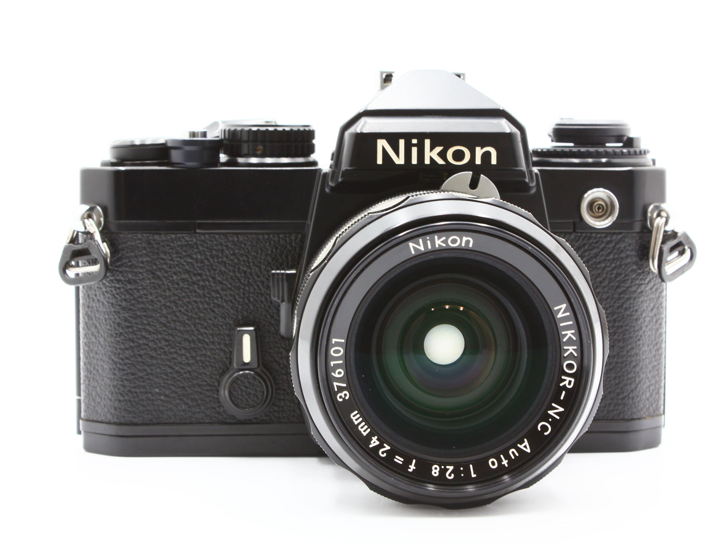 Nikon FE Black 35mm SLR Film Camera Nikkor N.C 24mm f/2.8 from Japan【Exc+4】