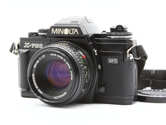 MINOLTA X-700 MPS Black SLR Film Camera MD ROKKOR 50mm f/1.7 Lens JAPAN【Exc+4】