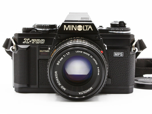 MINOLTA X-700 MPS Black SLR Film Camera MD ROKKOR 50mm f/1.7 Lens JAPAN【Exc+4】