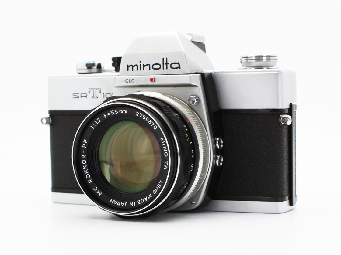 Minolta SRT-101 35mm SLR Film Camera MC ROKKOR PF 55mm f/1.7 Lens JAPAN【Exc+4】