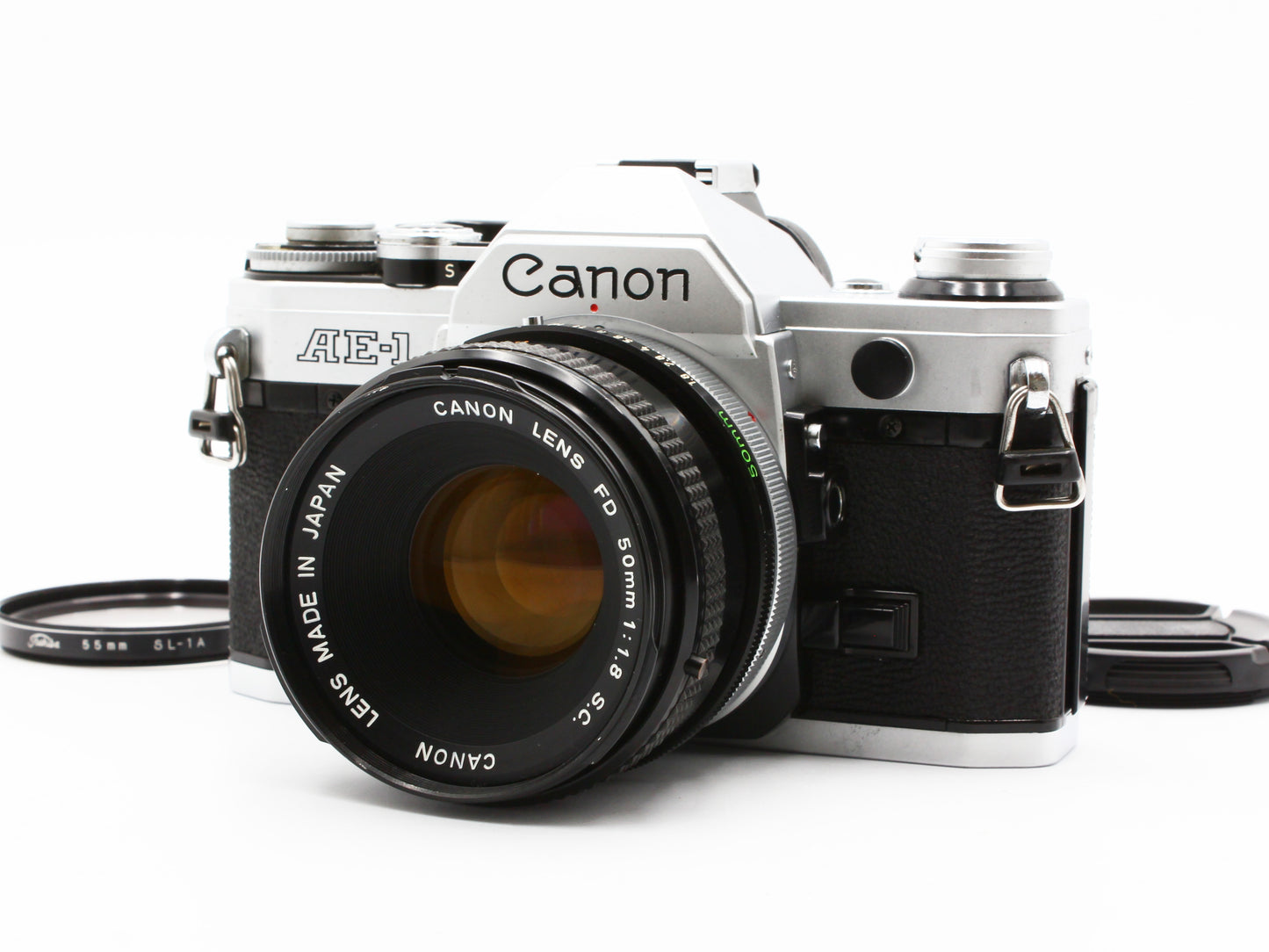 Canon AE-1 35mm SLR Film Camera FD 50mm f/1.8 S.C. Lens from JAPAN【Exc+4】