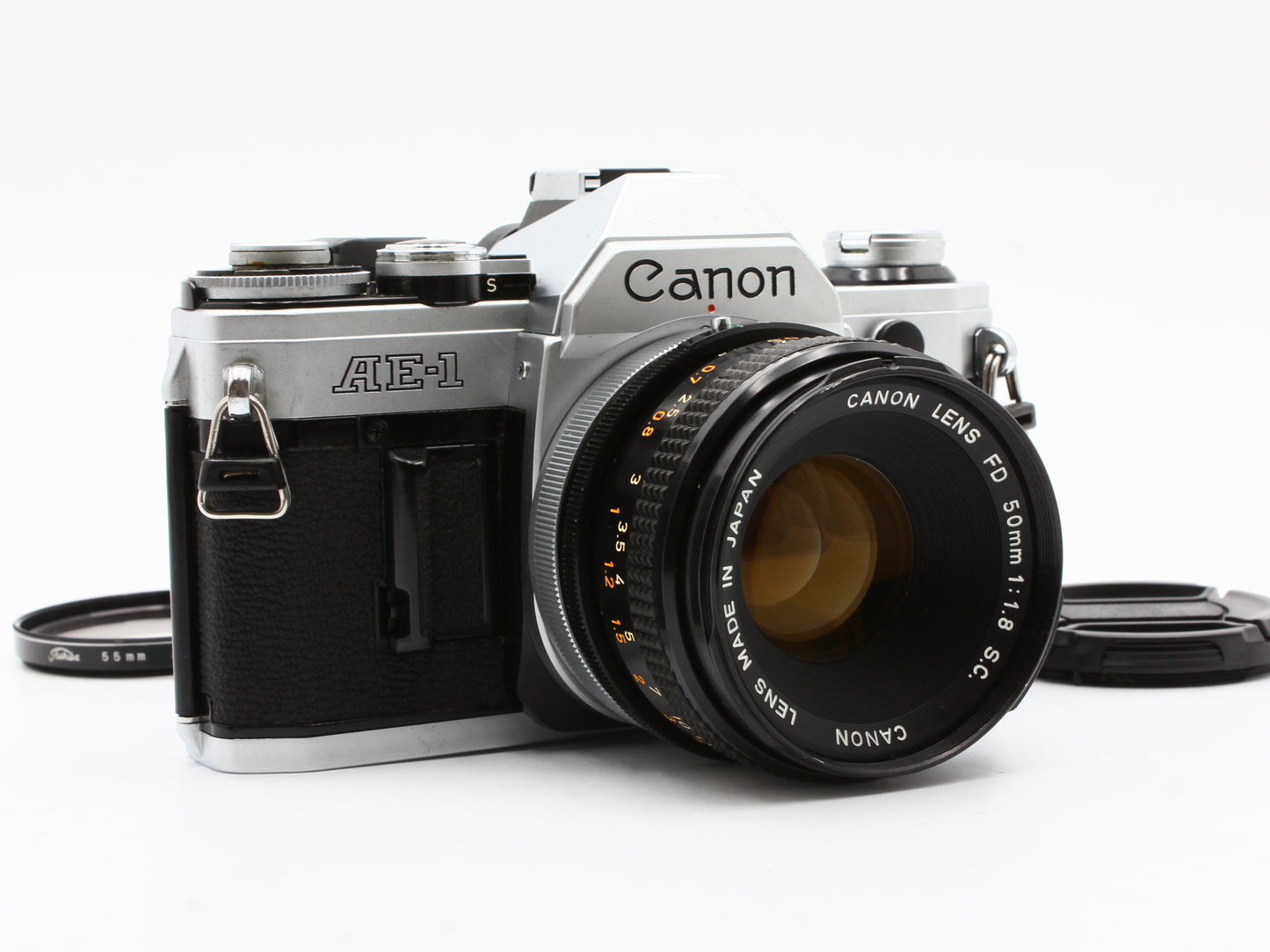 Canon AE-1 35mm SLR Film Camera FD 50mm f/1.8 S.C. Lens from JAPAN【Exc+4】