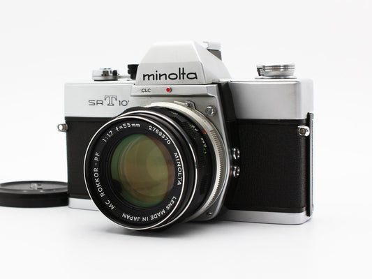 Minolta SRT-101 35mm SLR Film Camera MC ROKKOR PF 55mm f/1.7 Lens JAPAN【Exc+4】