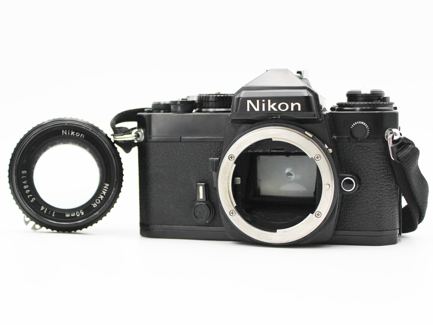 Nikon FE Black 35mm Film Camera Ai Nikkor 50mm f/1.4 Lens from JAPAN【Very Good】