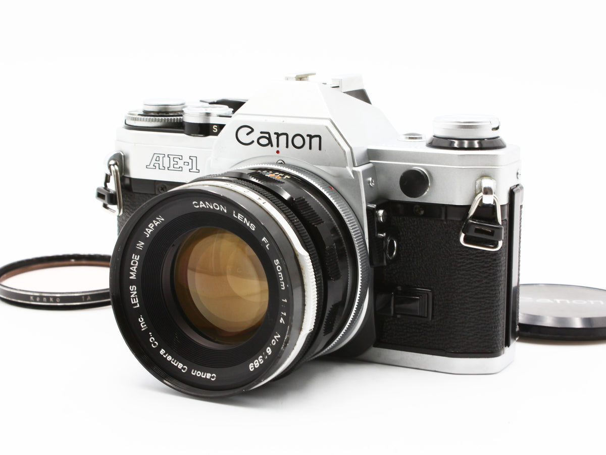 Canon AE-1 Silver Film Camera FL 50mm f/1.4 Prime Lens from JAPAN【Exc+4】