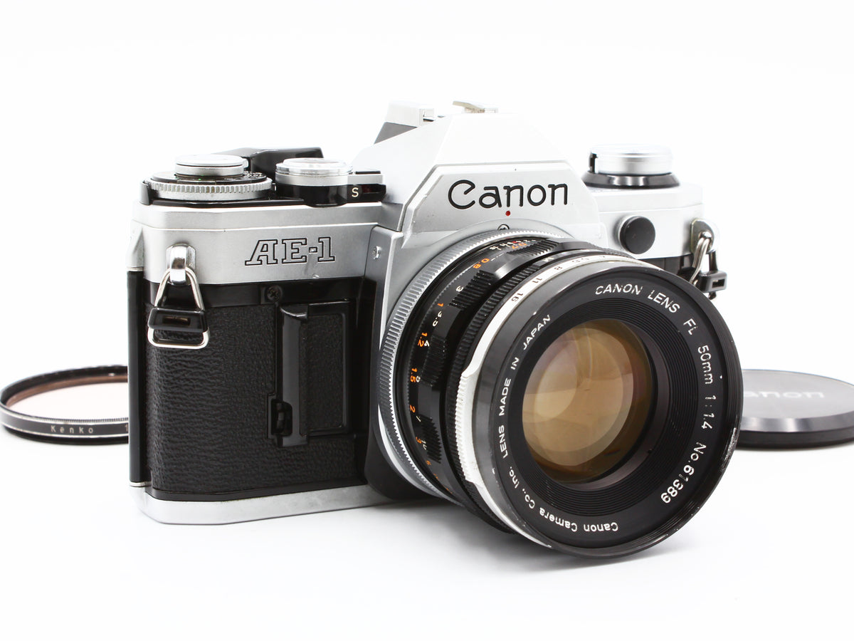 Canon AE-1 Silver Film Camera FL 50mm f/1.4 Prime Lens from JAPAN【Exc+4】