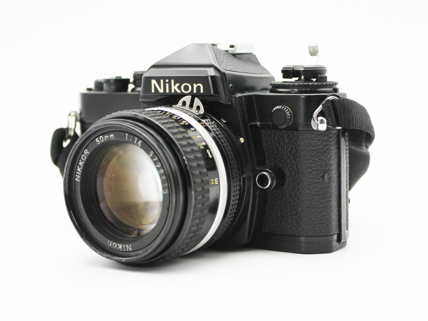 Nikon FE Black 35mm Film Camera Ai Nikkor 50mm f/1.4 Lens from JAPAN【Very Good】