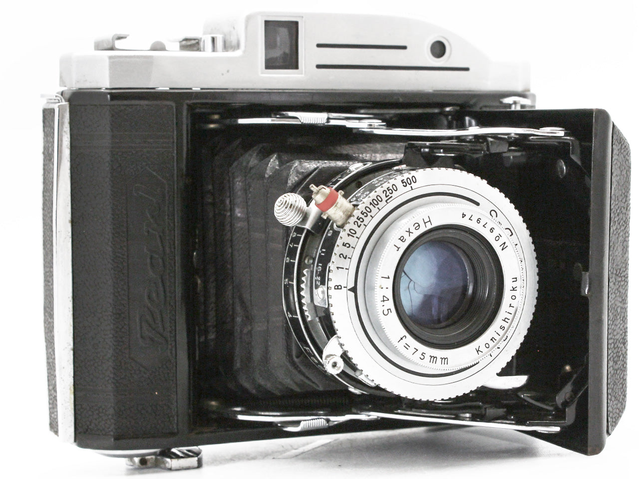 KONICA Pearl 6x4.5 Medium Format Camera Hexar 75mm f/4.5 Lens JAPAN【Very Good】