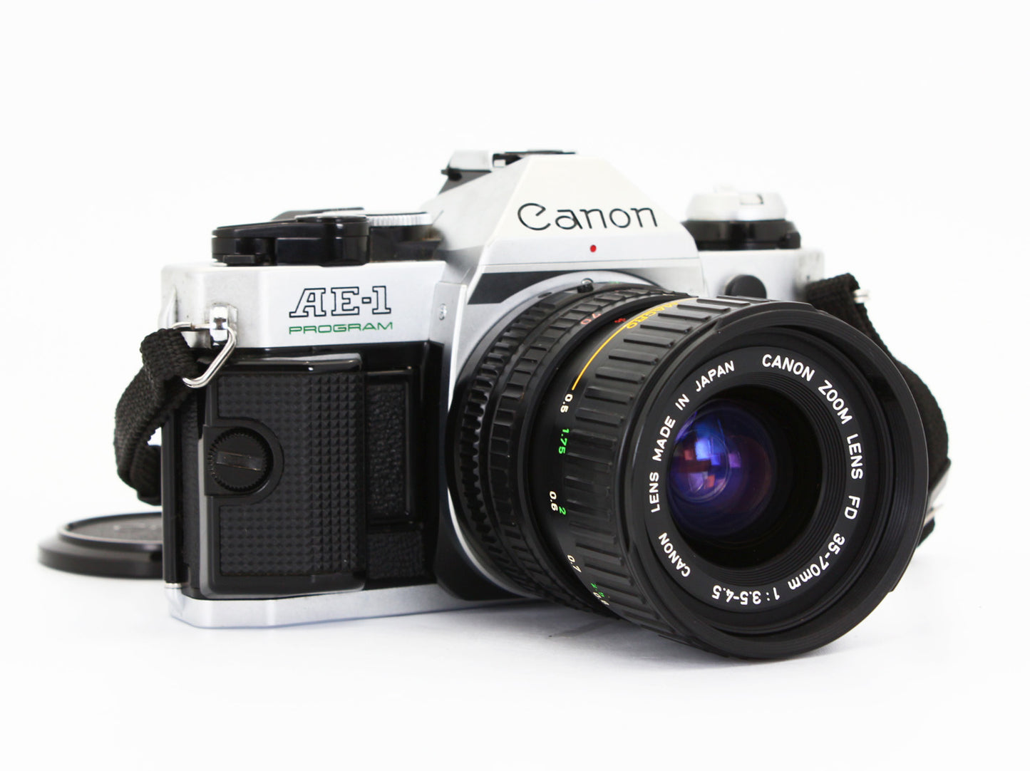 Canon AE-1 PROGRAM SLR Film Camera NFD 35-70mm f/3.5-4.5 Zoom Lens JAPAN【Exc+4】