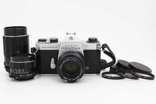 PENTAX SPOTMATIC F TAKUMAR 28mm f/3.5 55mm f/1.8 150mm f/4 JAPAN【VeryGood】