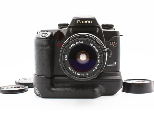 Canon EOS 55 Eye Control 35mm Film Camera Sigma 28-80mm f/3.5-5.6 Lens JP【Exc+4】