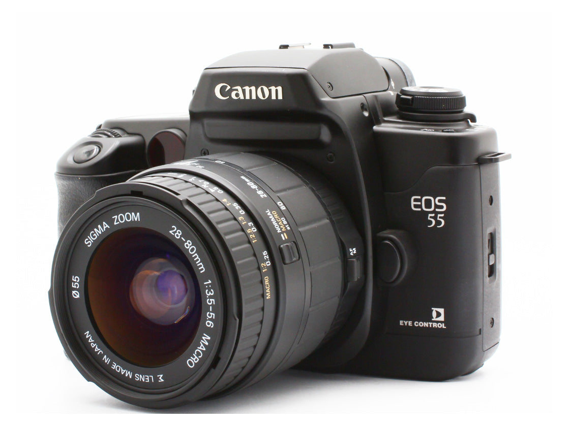Canon EOS 55 Eye Control 35mm Film Camera Sigma 28-80mm f/3.5-5.6 Lens JP【Exc+4】