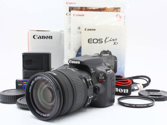 CANON EOS Kiss X7 DSLR Camera SIGMA 18-125mm f/3.8-5.6 DC OS Zoom Lens 【Exc+4】