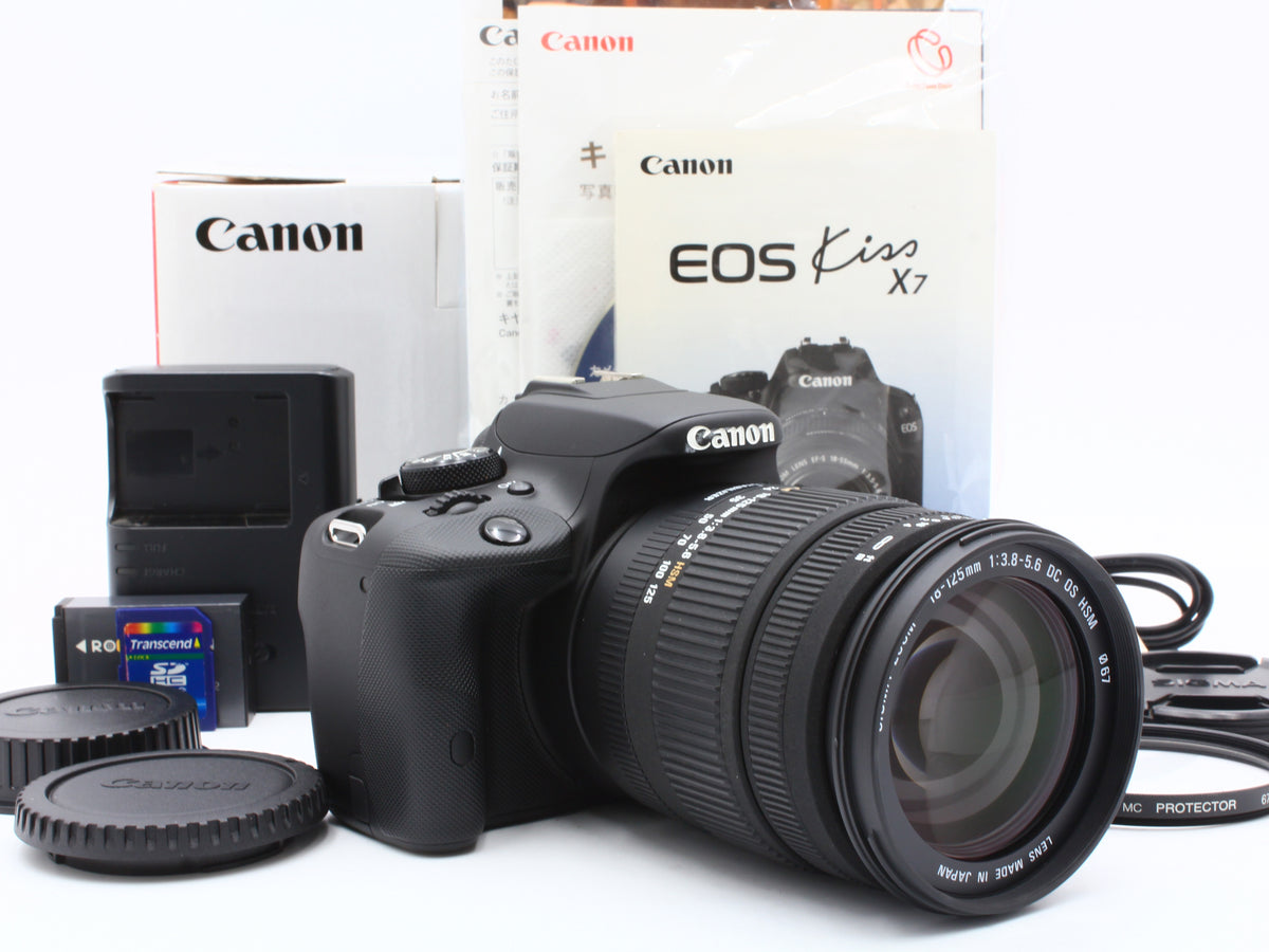 CANON EOS Kiss X7 DSLR Camera SIGMA 18-125mm f/3.8-5.6 DC OS Zoom Lens 【Exc+4】