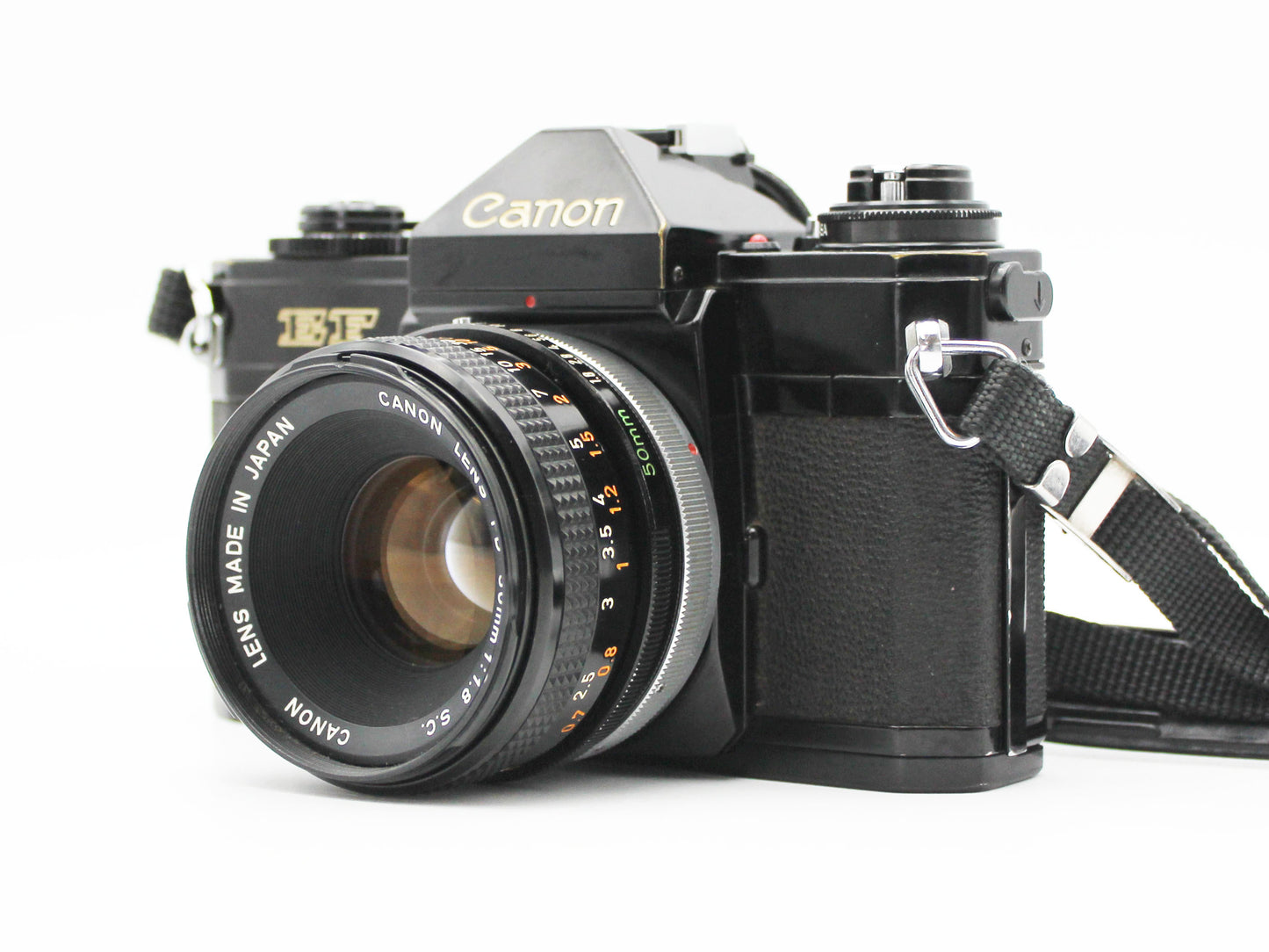Canon EF Black 35mm SLR Film Camera FD 50mm f/1.8 S.C. Lens JAPAN【Very Good】