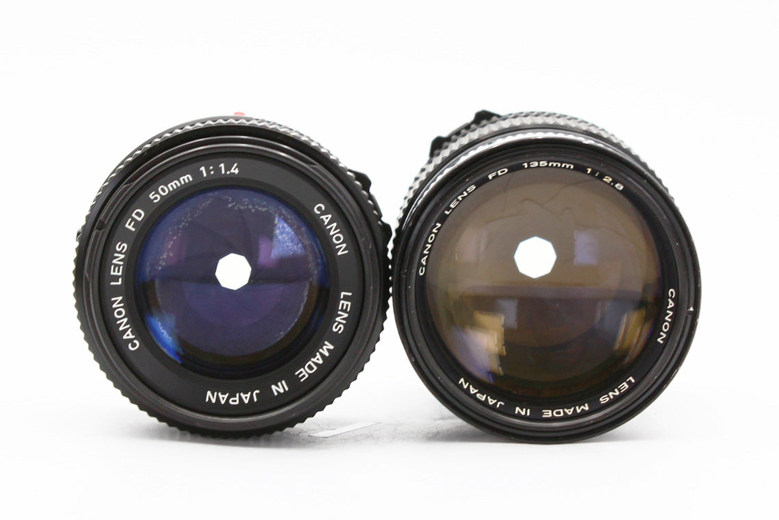 CANON AE-1 Program Power Winder NFD 50mm f/1.4 135mm f/2.8 Lens JAPAN【Exc+3】