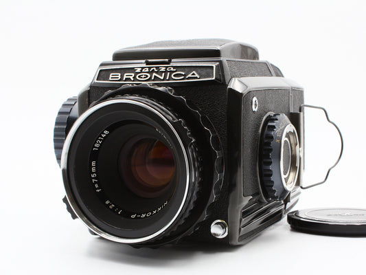 Zenza Bronica S2A 6x6 Film Camera NIKKOR-P 75mm f/2.8 Lens from JAPAN【Exc+4】