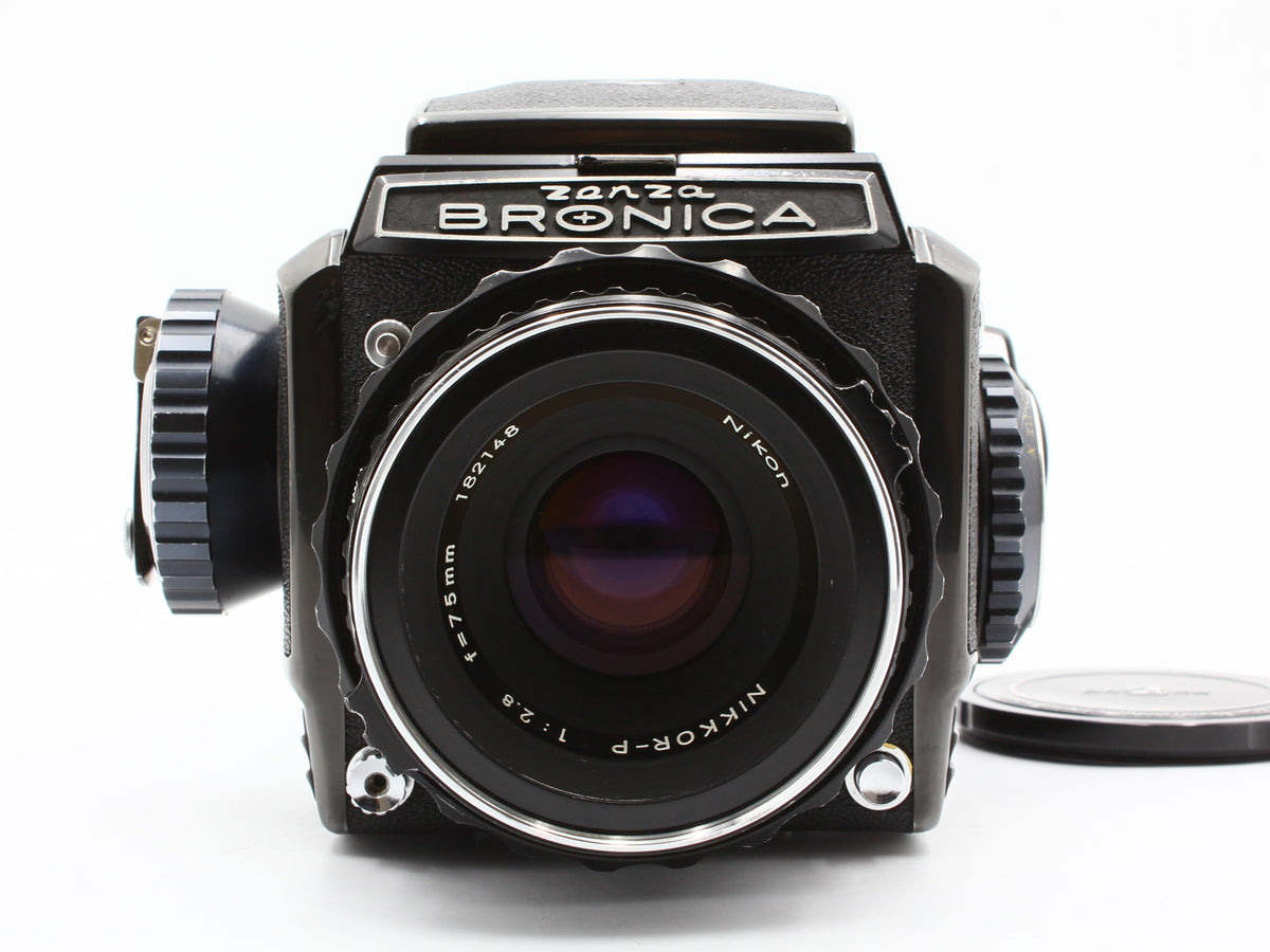 Zenza Bronica S2A 6x6 Film Camera NIKKOR-P 75mm f/2.8 Lens from JAPAN【Exc+4】