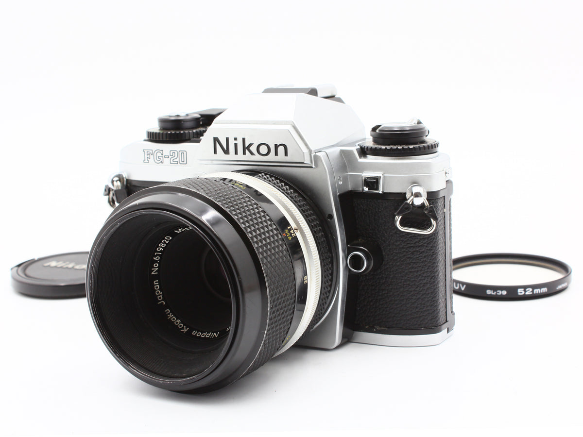 Nikon FG-20 35mm SLR Camera Micro-NIKKOR-P Auto 55mm f/3.5 Lens JAPAN【Exc+4】