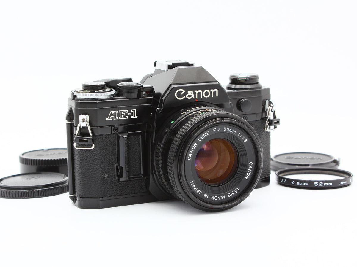 Canon AE-1 Black 35mm SLR Film Camera New FD 50mm f/1.8 Lens from JAPAN【Exc+3】