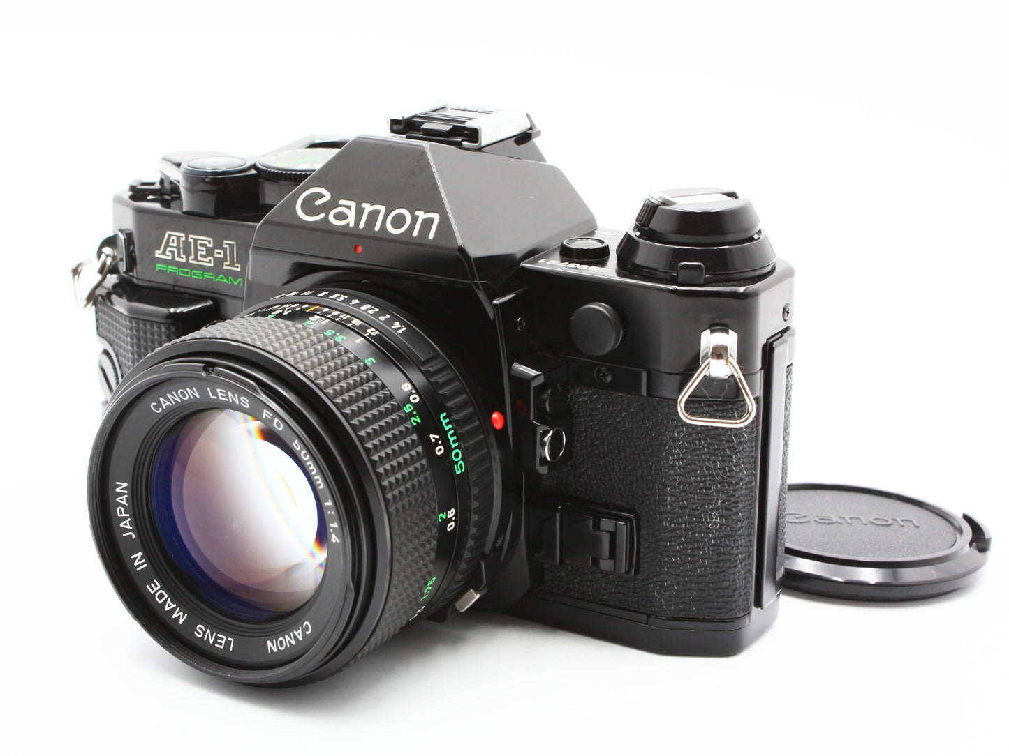 CANON AE-1 PROGRAM SLR Film Camera Black NEW FD 50mm f/1.4 Lens JAPAN【Exc+4】