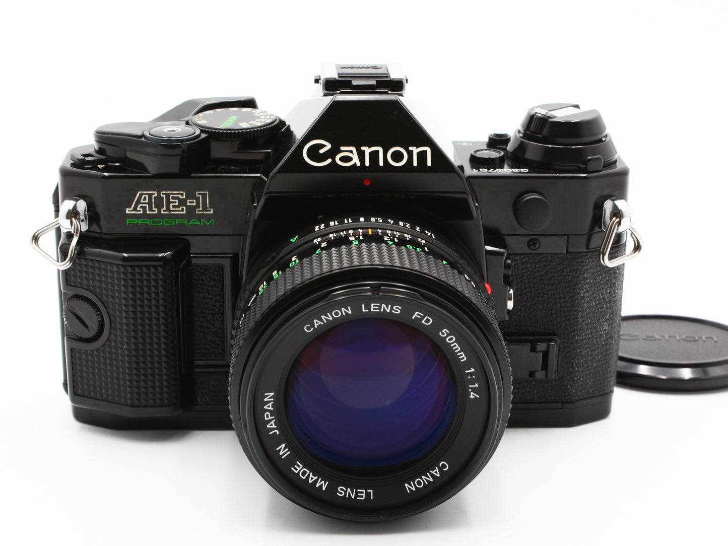 CANON AE-1 PROGRAM SLR Film Camera Black NEW FD 50mm f/1.4 Lens JAPAN【Exc+4】