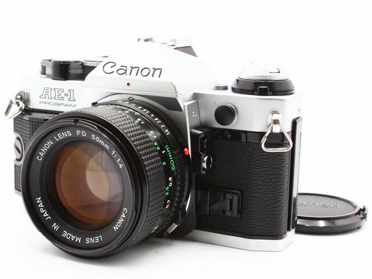 Canon AE-1 PROGRAM 35mm SLR Film Camera NEW FD 50mm f/1.4 Lens from JAPAN【Exc+4】