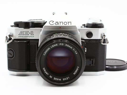 Canon AE-1 PROGRAM 35mm SLR Film Camera NEW FD 50mm f/1.4 Lens from JAPAN【Exc+4】