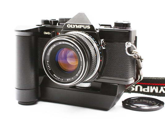 OLYMPUS OM-2N Black 35mm SLR Film Camera F.Zuiko Auto-S 50mm F1.8【Very Good】