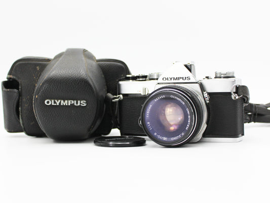 Olympus OM-1 SLR Film Camera F.Zuiko AUTO-S 50mm f/1.8 from JAPAN【Very Good】