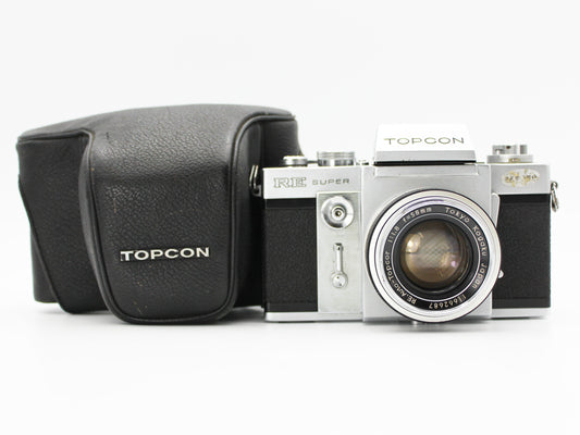 TOPCON RE SUPER SLR Film Camera RE Auto-Topcor 58mm f/1.8 Lens JAPAN【Exc+3】
