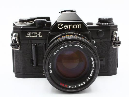 Canon AE-1 35mm SLR Film Camera FD 50mm f/1.4 S.S.C. Lens from JAPAN【Exc+3】