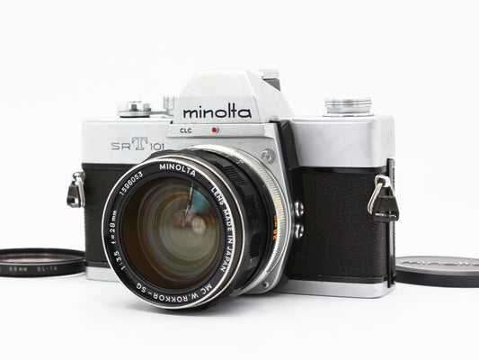 MINOLTA SRT101 SLR Film Camera MC W.ROKKOR-SG 28mm f/3.5 Lens JAPAN【VeryGood】
