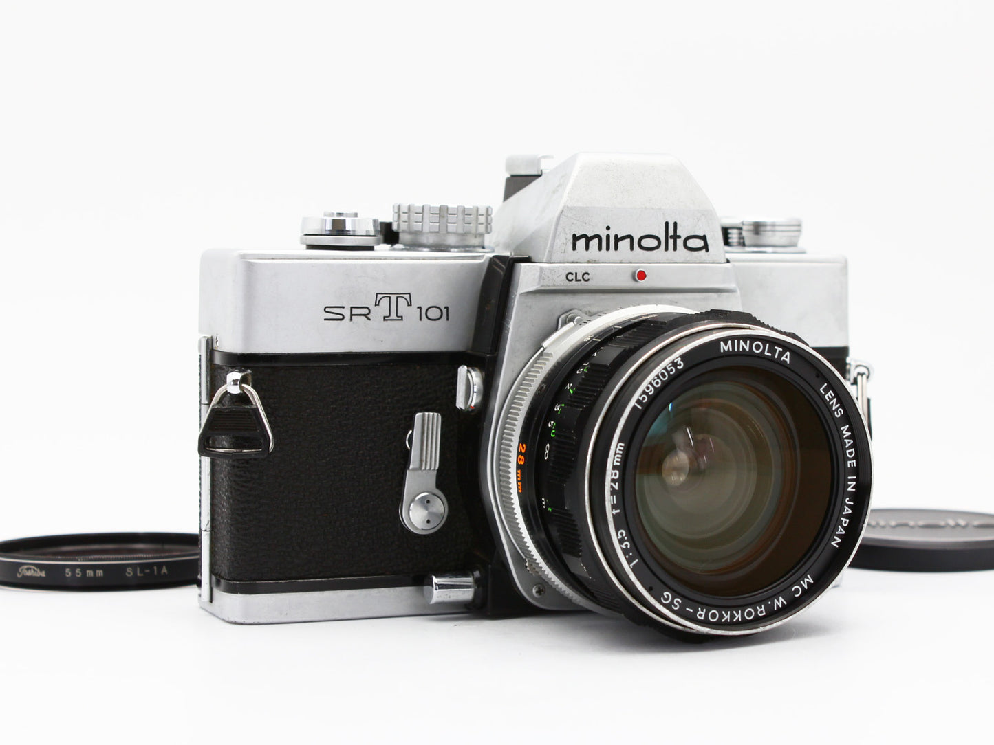 MINOLTA SRT101 SLR Film Camera MC W.ROKKOR-SG 28mm f/3.5 Lens JAPAN【VeryGood】
